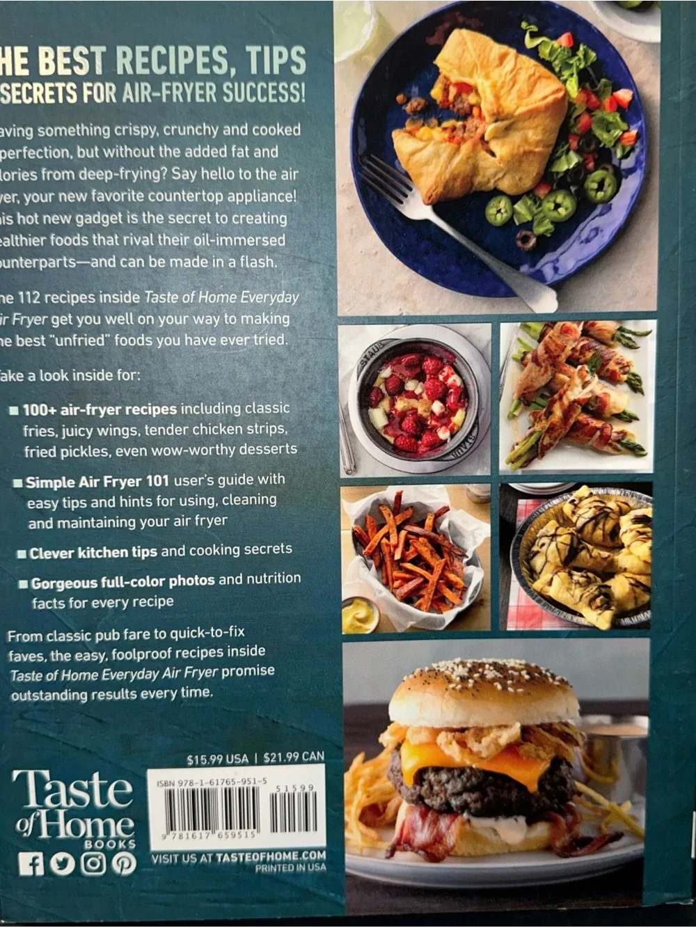 Taste of Home Everyday Air Fryer Cookbook - Teal & White Cover